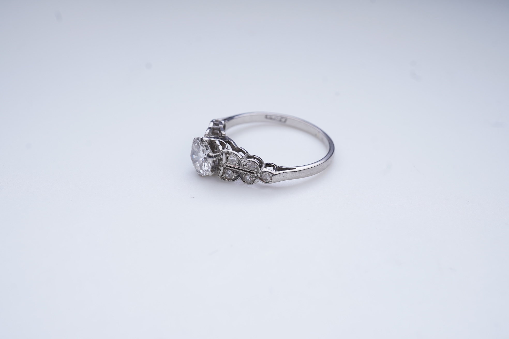 A diamond ring, mid 20th century